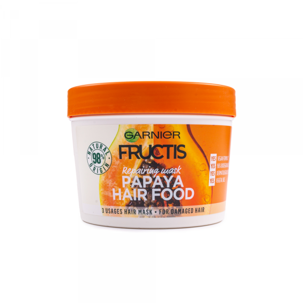 Garnier – Masca regeneratoare 3 in 1 Fructis Papaya Hair Food 390 ml