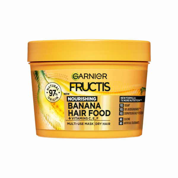 Garnier – Masca nutritiva 3 in 1 Fructis Banana Hair Food 400 ml