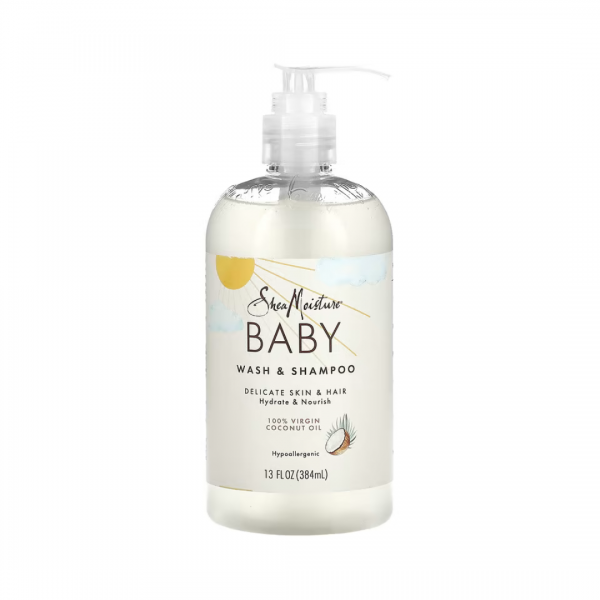 Shea Moisture Baby - Sampon si gel de dus hipoalergenic pentru bebelusi cu ulei de cocos 384 ml