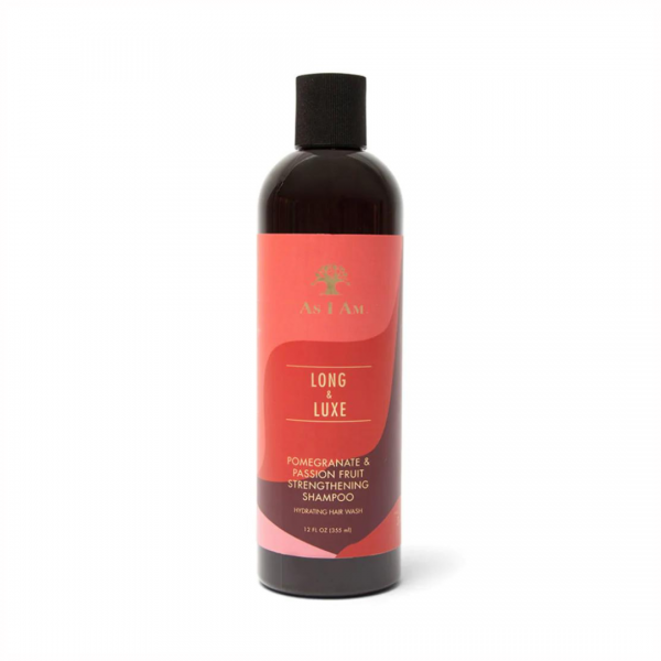 As I Am – Long & Luxe Strengthening Shampoo, sampon fortificant cu extract de rodie si fructul pasiunii 355 ml