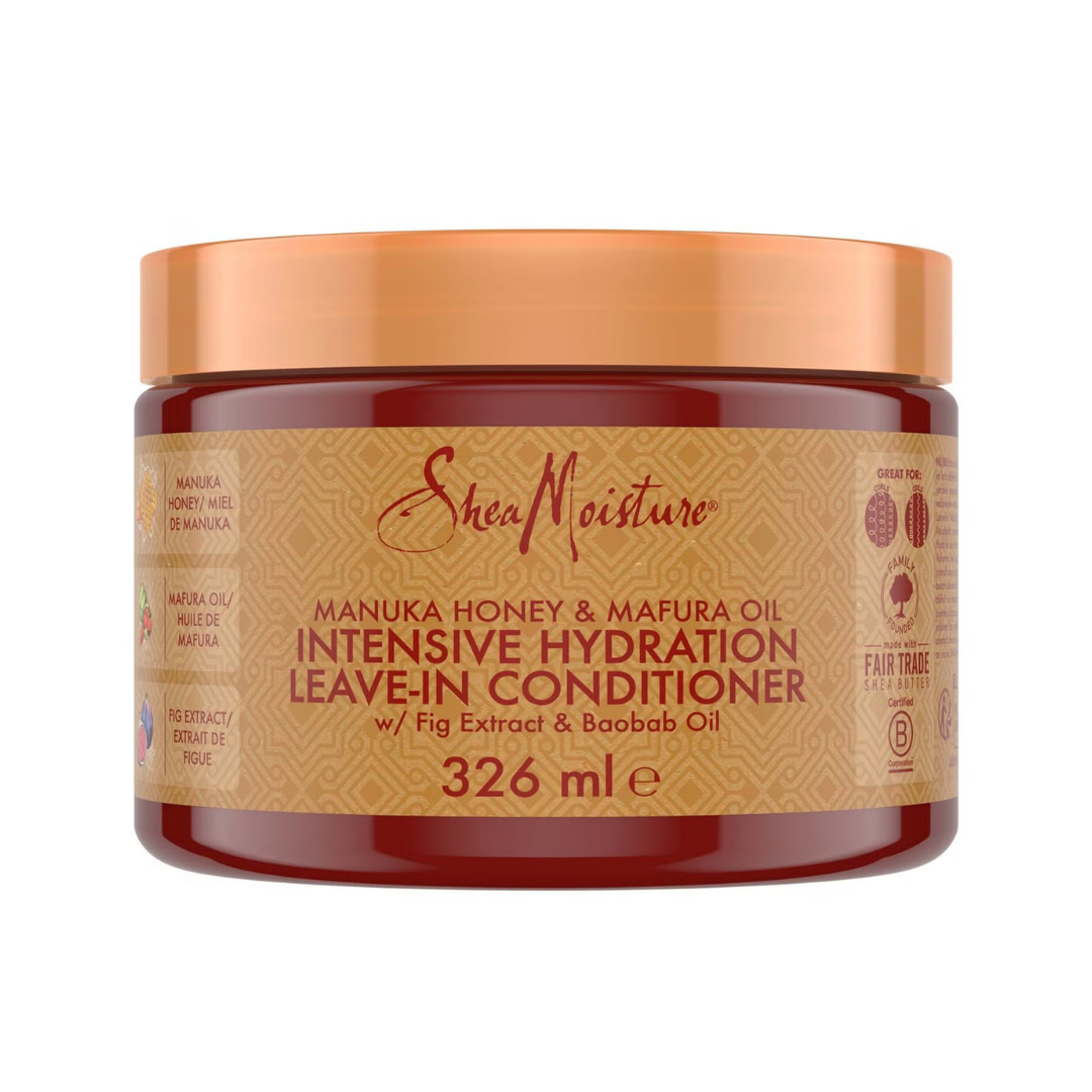 Shea Moisture Manuka Honey & Mafura Oil Intensive Hydration Leave-In Conditioner, balsam fara clatire hidratant pentru par cret 326 ml