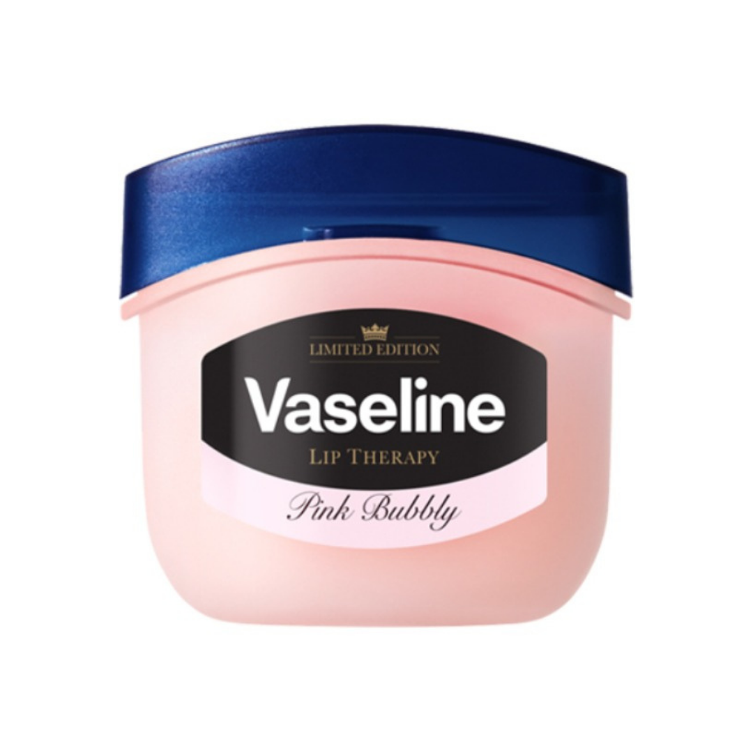 Vaseline Lip Therapy Pink Bubbly Mini, balsam de buze hidratant cu luciu roz 7 g