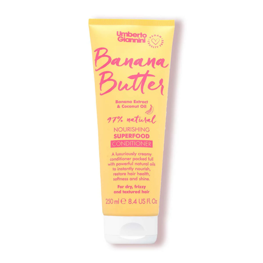 Umberto Giannini Banana Butter Nourishing Superfood Conditioner, balsam hranitor pentru par uscat si rebel 250 ml