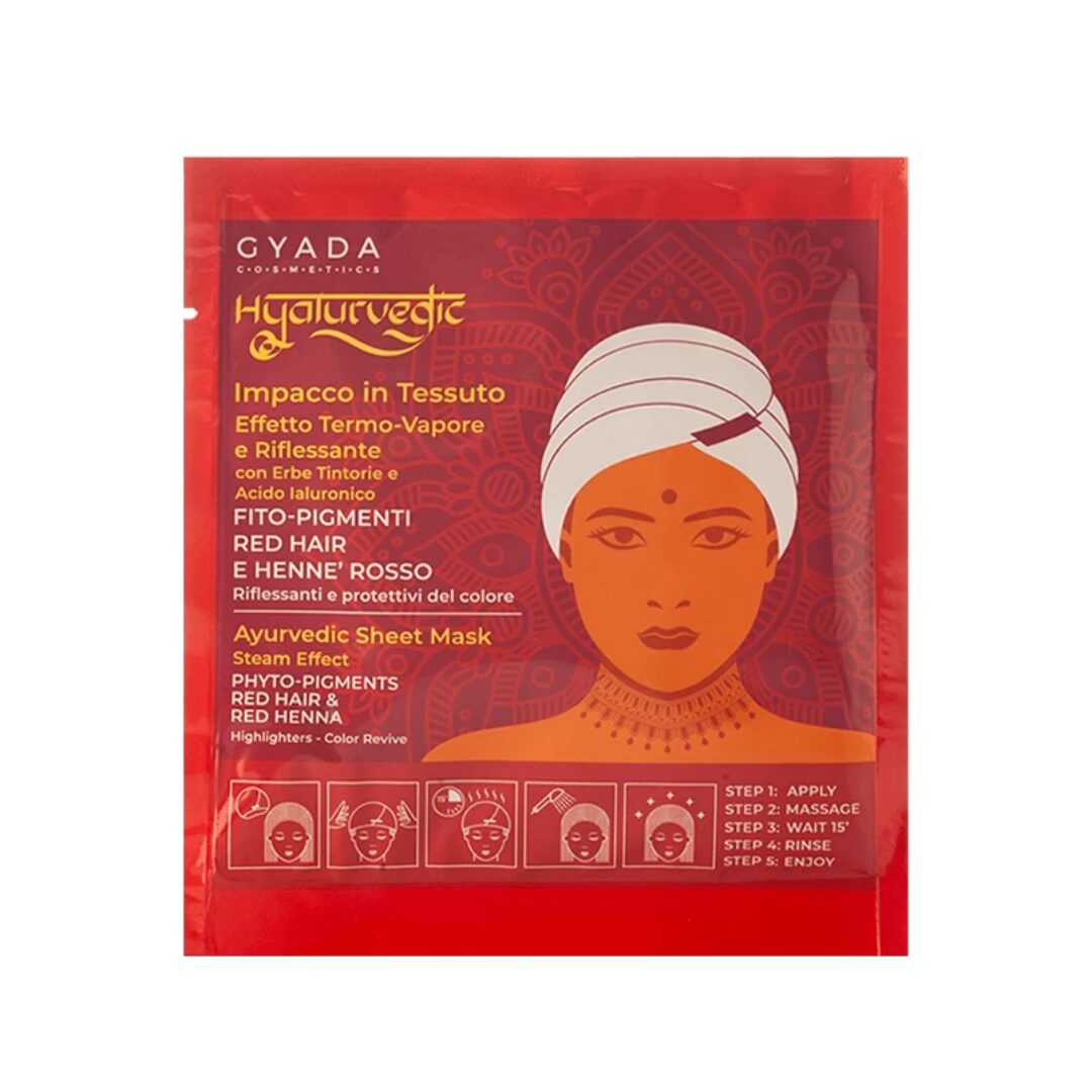 Gyada Ayurvedic Highlighting Mask with Cap, masca iluminatoare ayurvedica tip casca termica pentru par roscat 60 ml