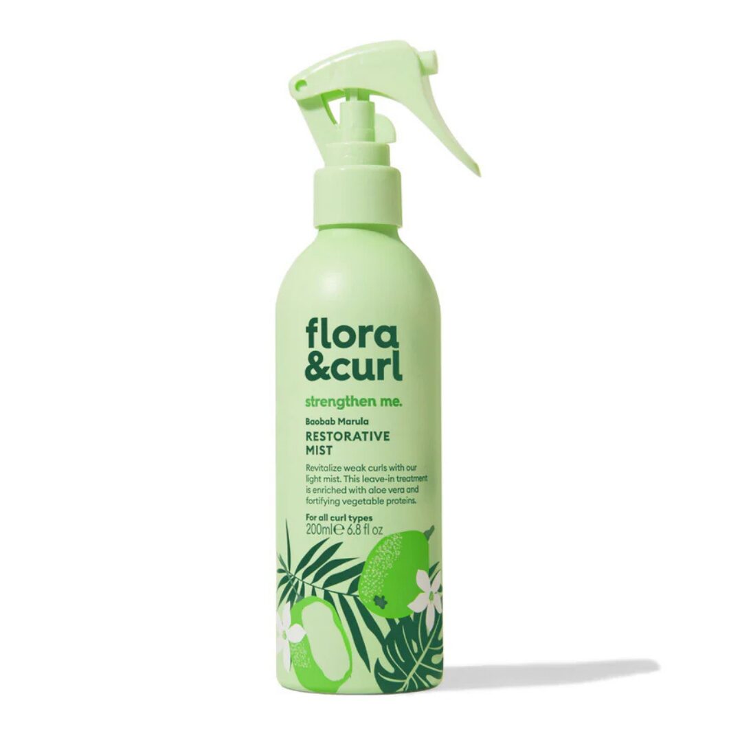 Flora & Curl Baobab Marula Restorative Mist, spray restructurant pentru par cret 200 ml