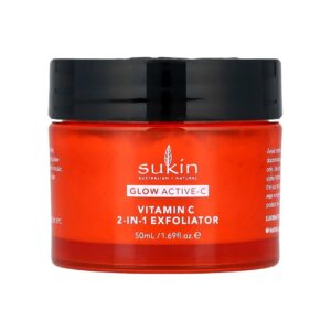 Sukin Glow Active-C 2-in-1 Exfoliator, exfoliant 2-in-1 cu vitamina C 50 ml