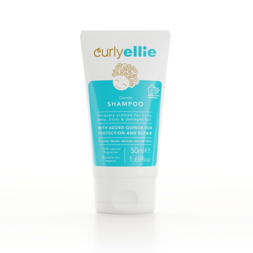 CurlyEllie Gentle Shampoo, sampon hidratant fara lacrimi pentru par cret sau ondulat 50 ml
