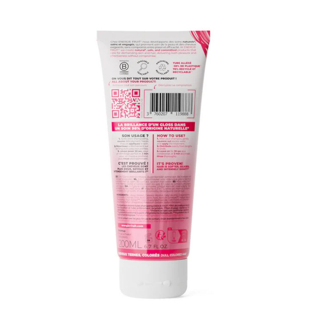 Energie Fruit Gloss Cherry 2-in-1 High Shine Mask & Conditioner, masca si balsam 2 in 1 pentru luciu si protectia culorii 250 ml