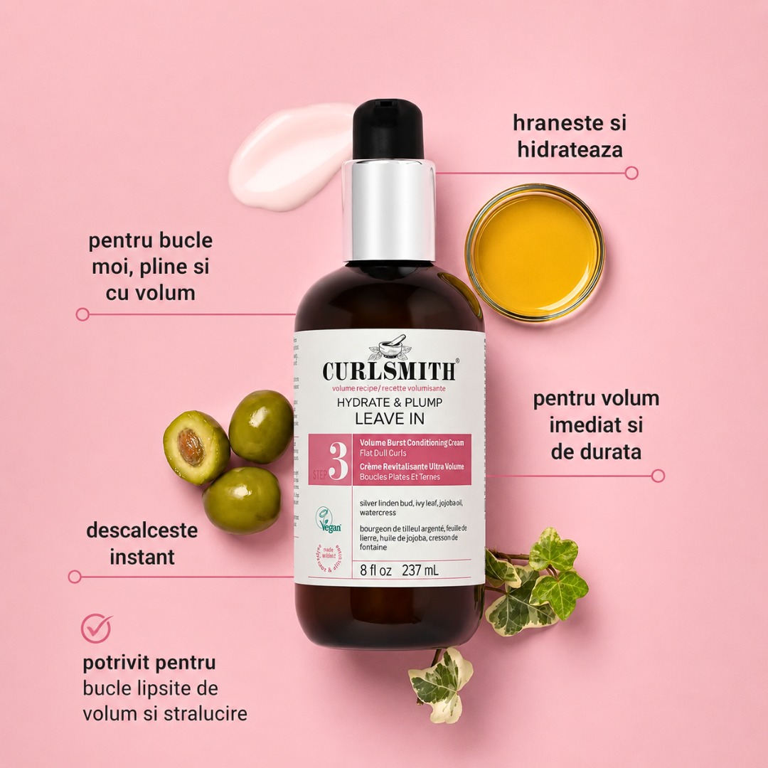 Curlsmith Hydrate & Plump Leave-In, balsam fara clatire pentru volum si hidratare 237 ml - imagine 2