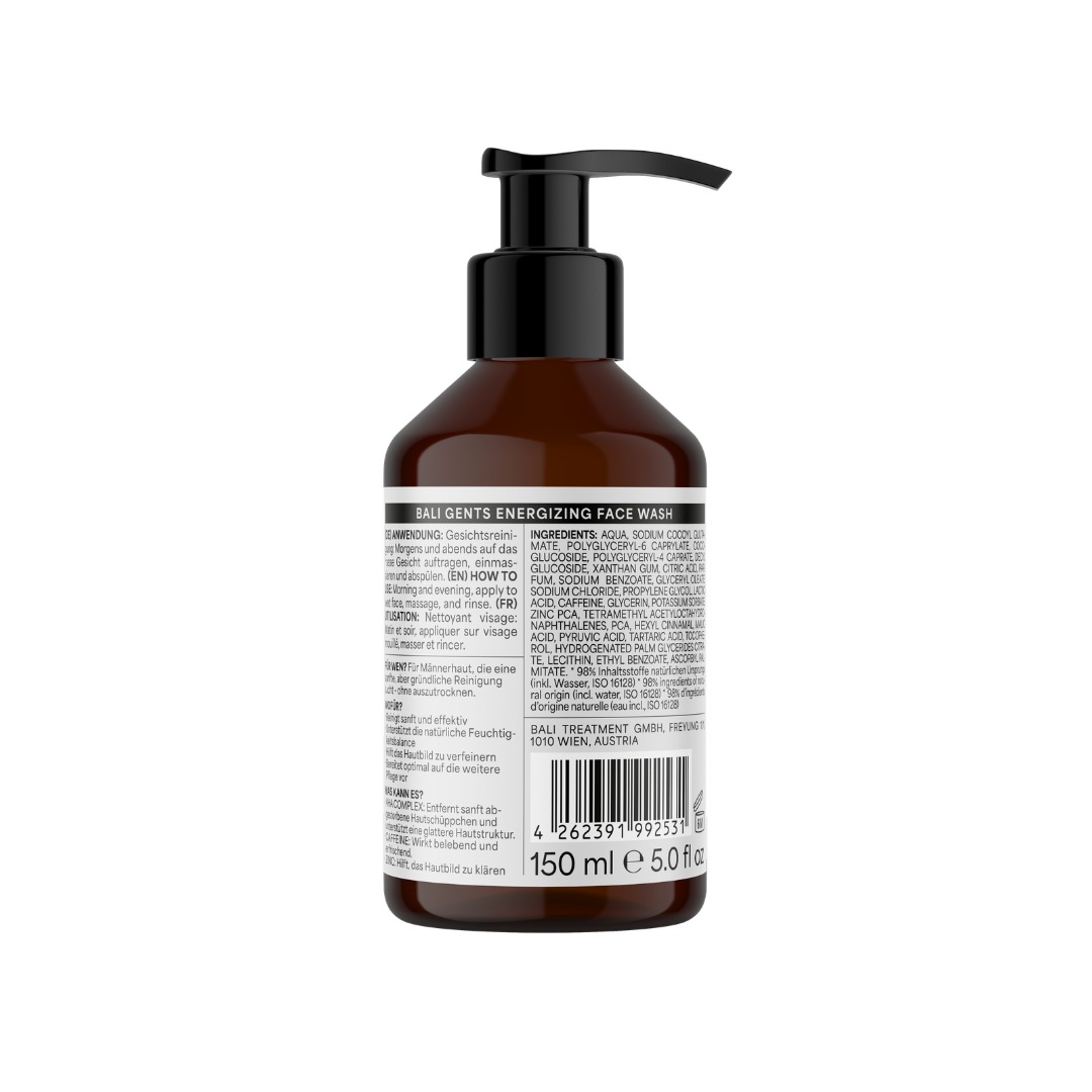 Bali Gents Energizing Face Wash, gel de curatare energizant pentru ten si barba 150 ml - imagine 2