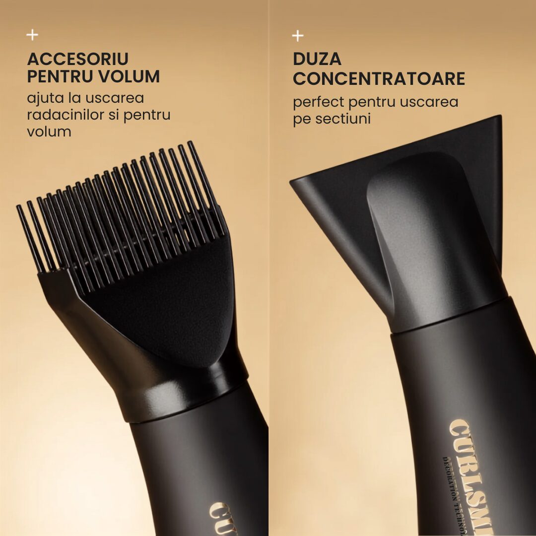 Curlsmith Defrizzion Dryer & XXL Diffuser, uscator de par antifrizz cu difuzor XXL 20 cm, 2000 W - imagine 5