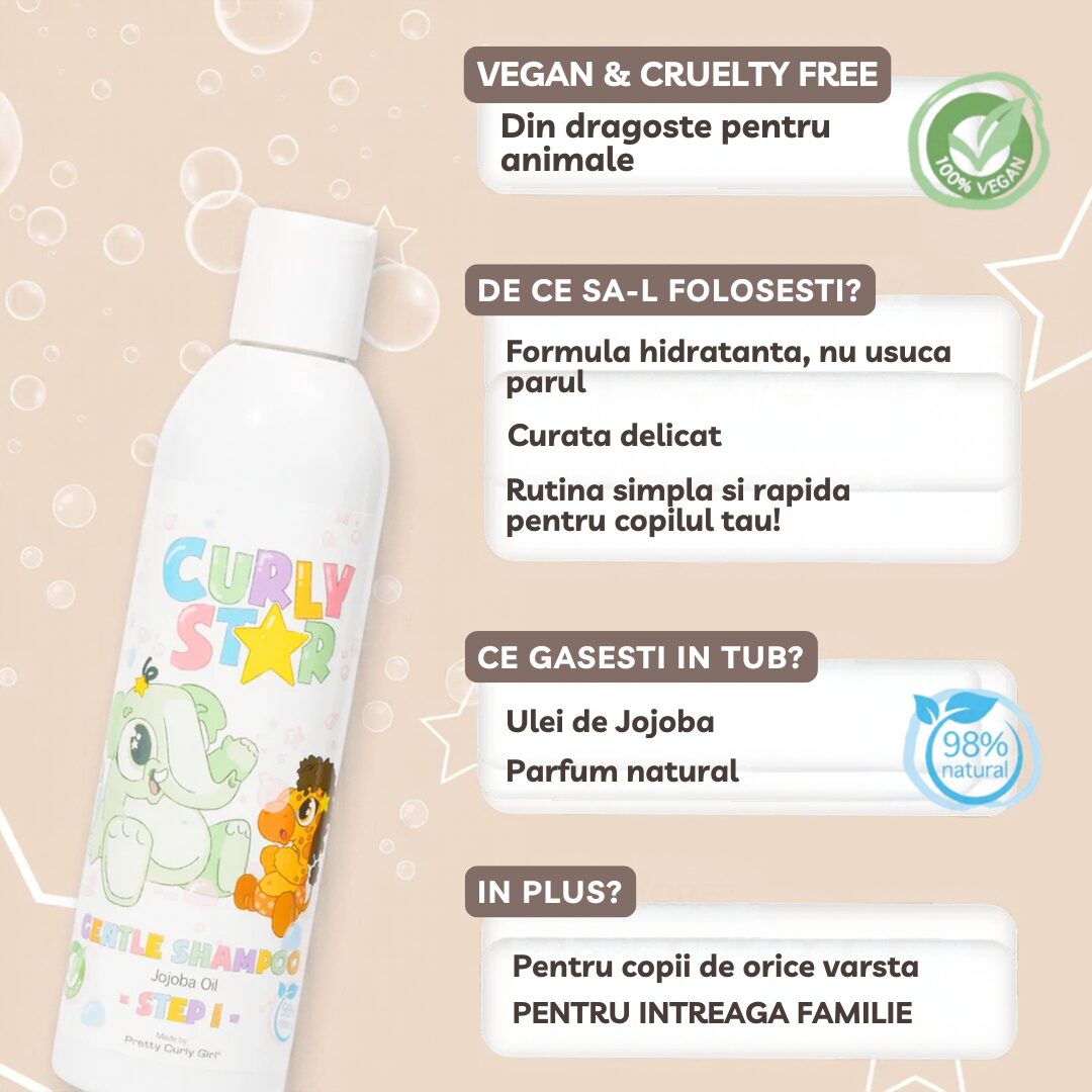 Curly Star Gentle Shampoo, sampon delicat pentru parul cret al copiilor 250 ml